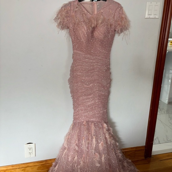 Pink feather dress - Picture 3 of 3
